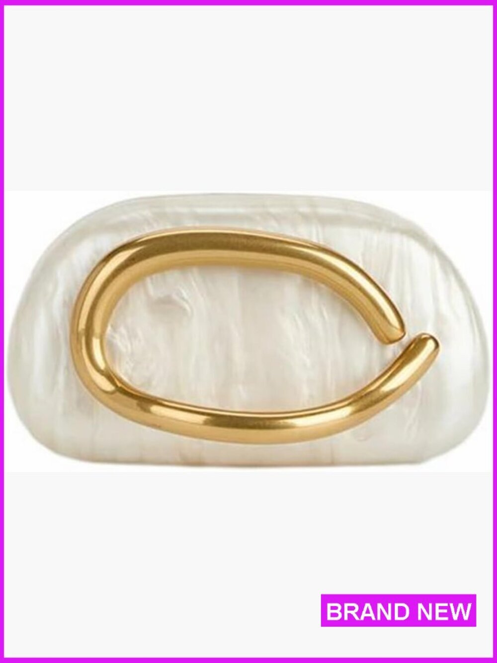 Acrylic Clutch Box Metal Handle Evening Bag Trendy Shoulder Crossbody Purse - Picture 1 of 7